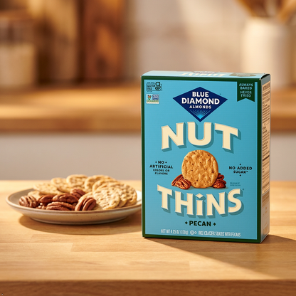 Blue Diamond Almonds Pecan Nut-Thins Cracker Crisps, 4.25 oz (Pack of 12) Blue Diamond Almonds