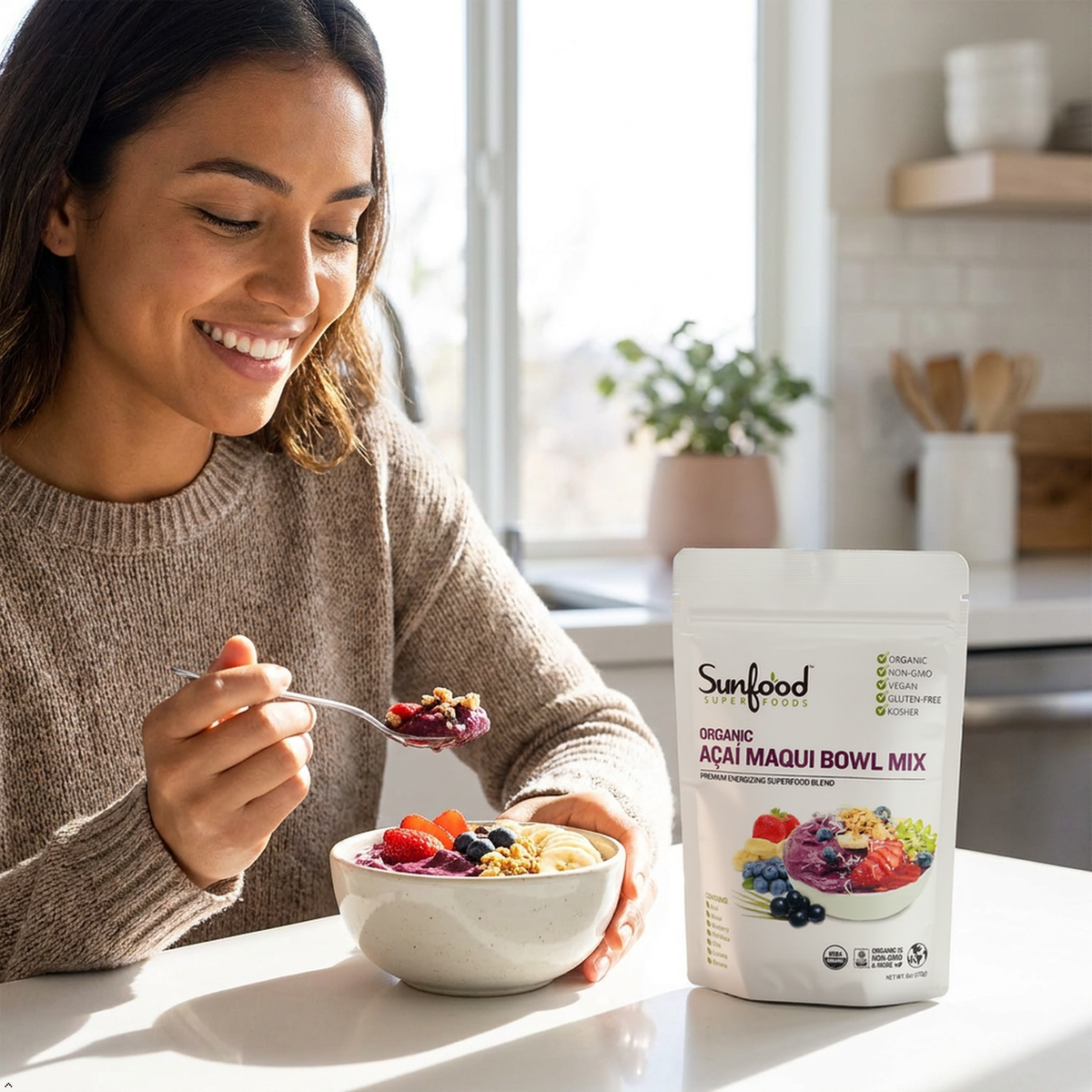 Sunfood Organic Acai Maqui Bowl Mix, 6 oz Sunfood Superfoods