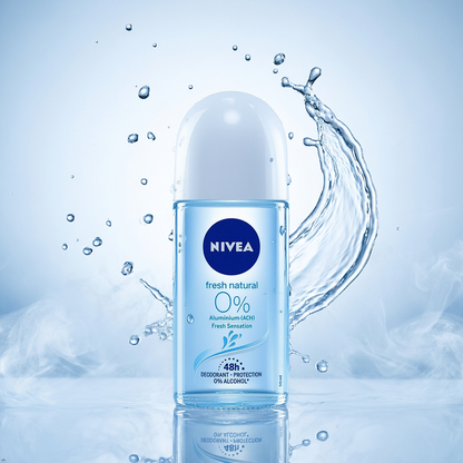 Nivea Roll On Aluminium Free Fresh Natural 0% Aluminum Free Deodorant, 50g NIVEA