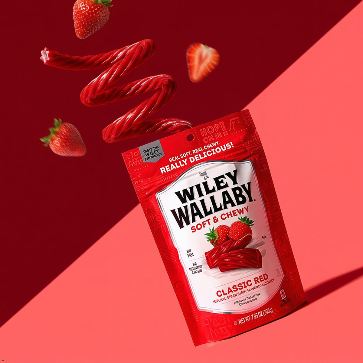 Wiley Wallaby, Soft And Chewy Classic Red Licorice, 7.05 oz Wiley Wallaby