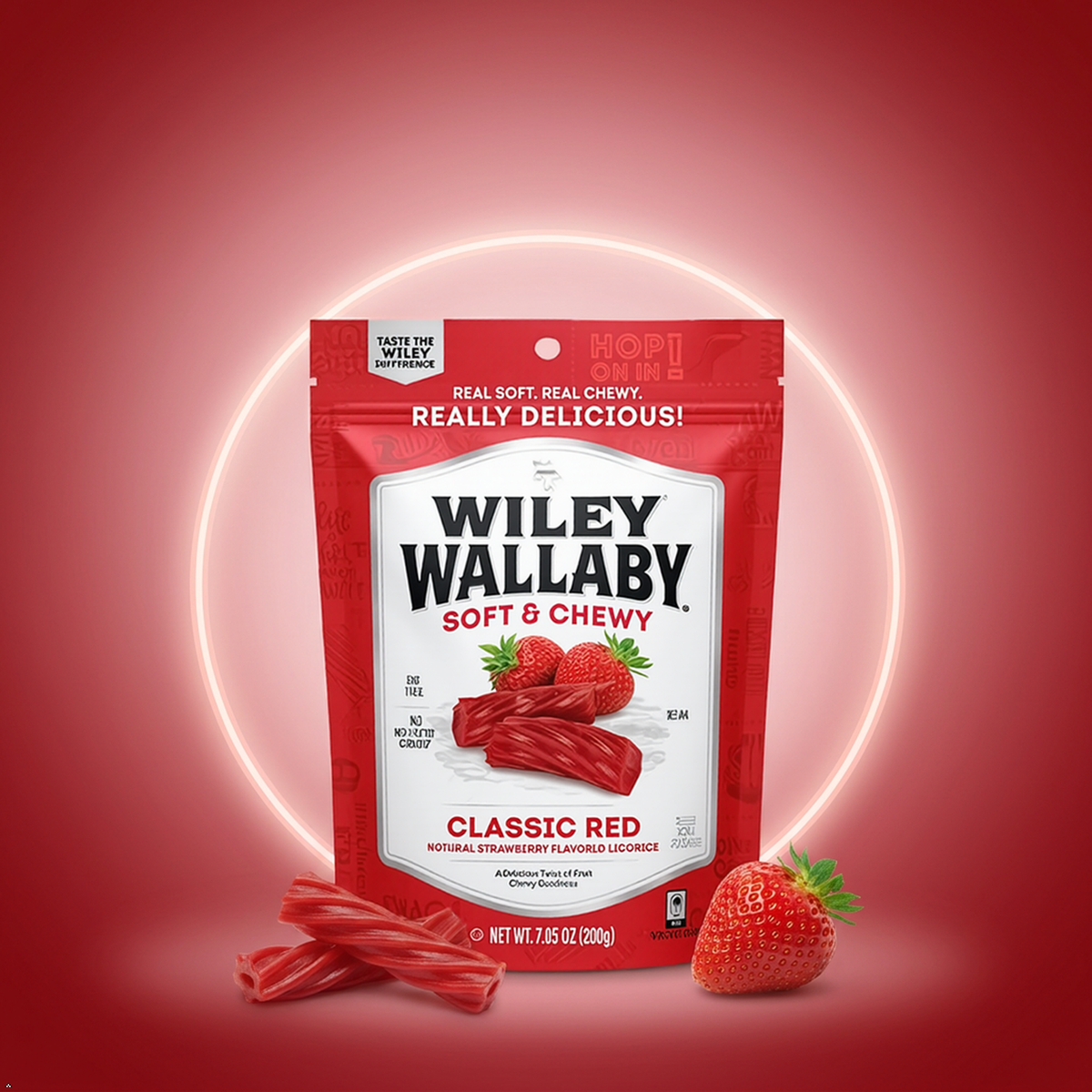 Wiley Wallaby, Soft And Chewy Classic Red Licorice, 7.05 oz Wiley Wallaby