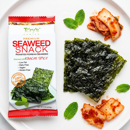Tory's Choice Roasted Seaweed Snacks, Kimchi Spicy, 0.35 oz (Pack of 10) Tory's Choice