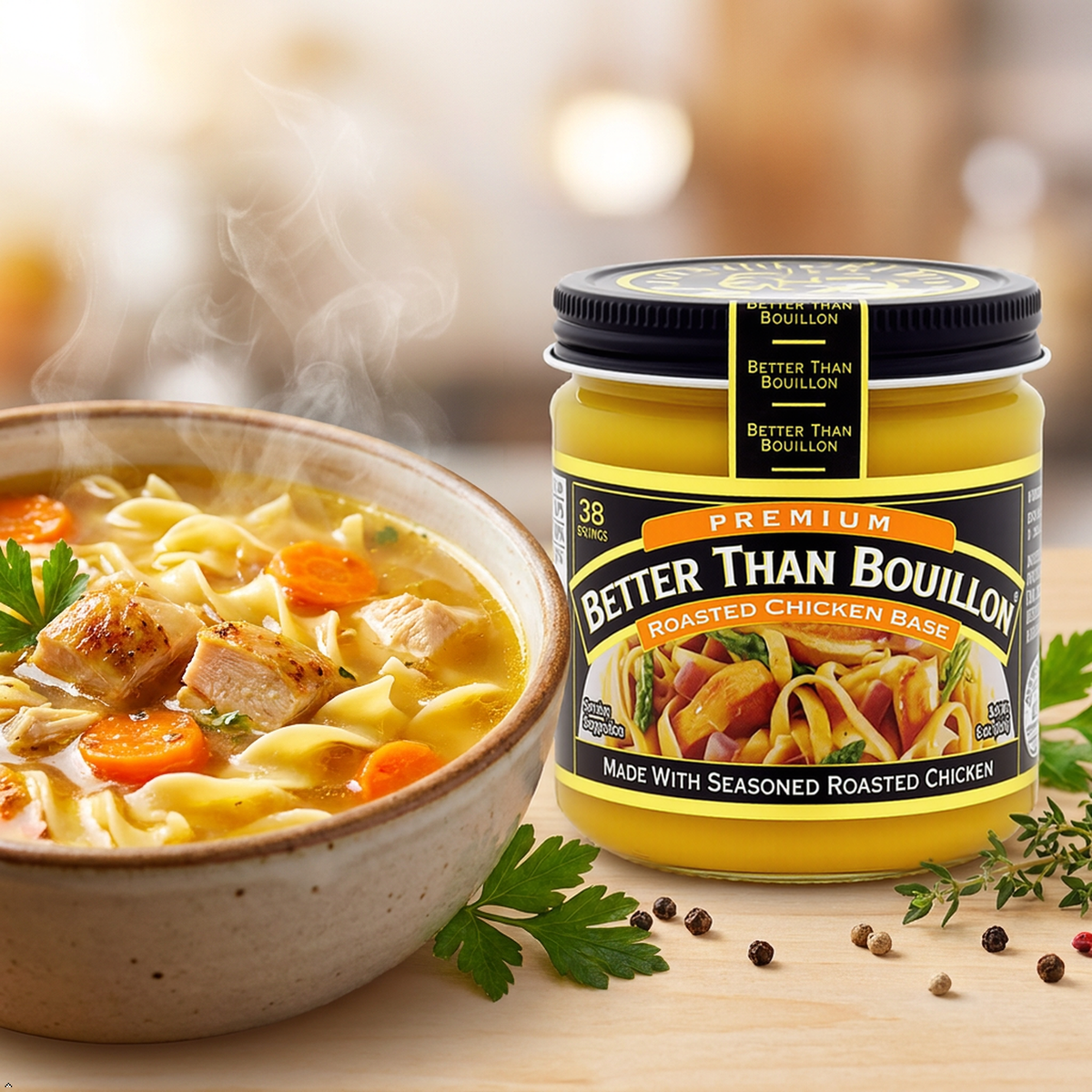 Better Than Bouillon Roasted Chicken Base, Made with Seasoned (Pack of 2) Better Than Bouillon