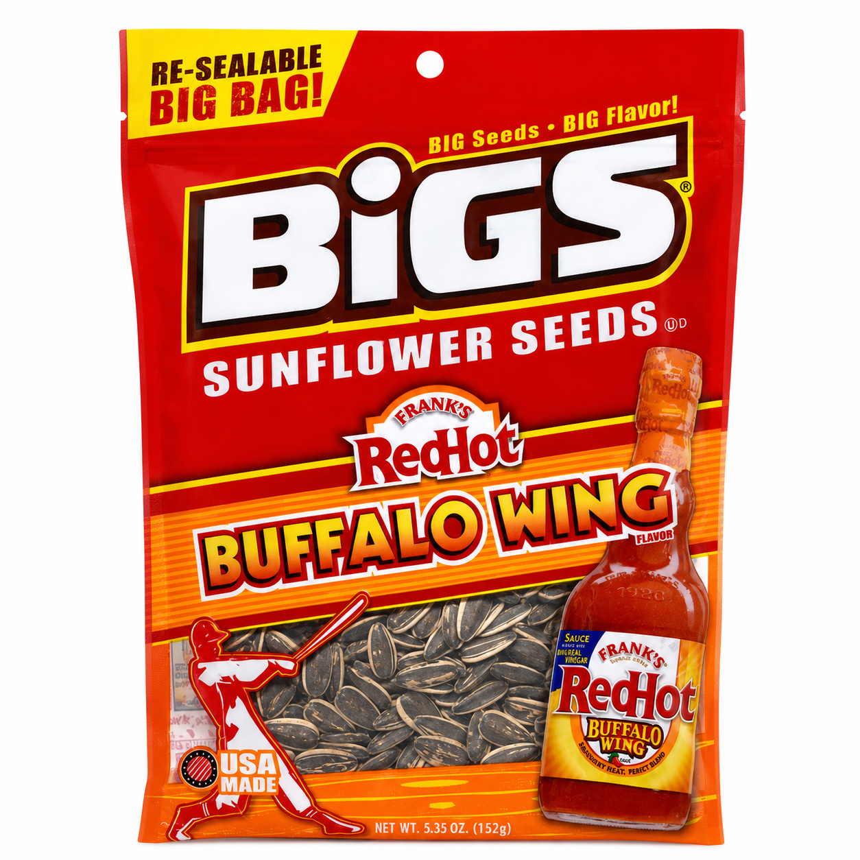 BIGS Bold and Tangy Buffalo Wing Sunflower Seeds 5.35 oz