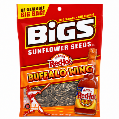 BIGS Bold and Tangy Buffalo Wing Sunflower Seeds 5.35 oz