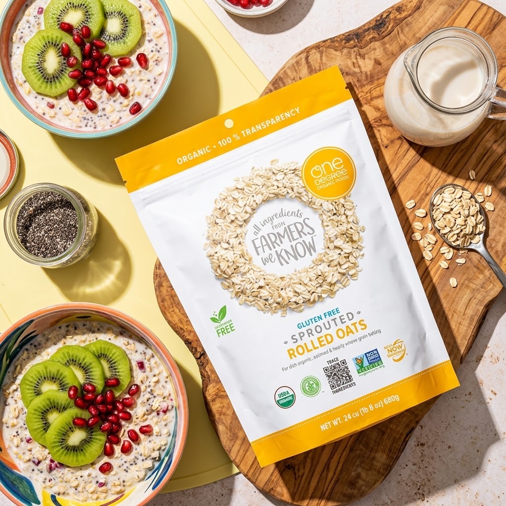 One Degree Organic Foods Sprouted Rolled Oats, 24 oz (Pack of 4) One Degree Organic Foods