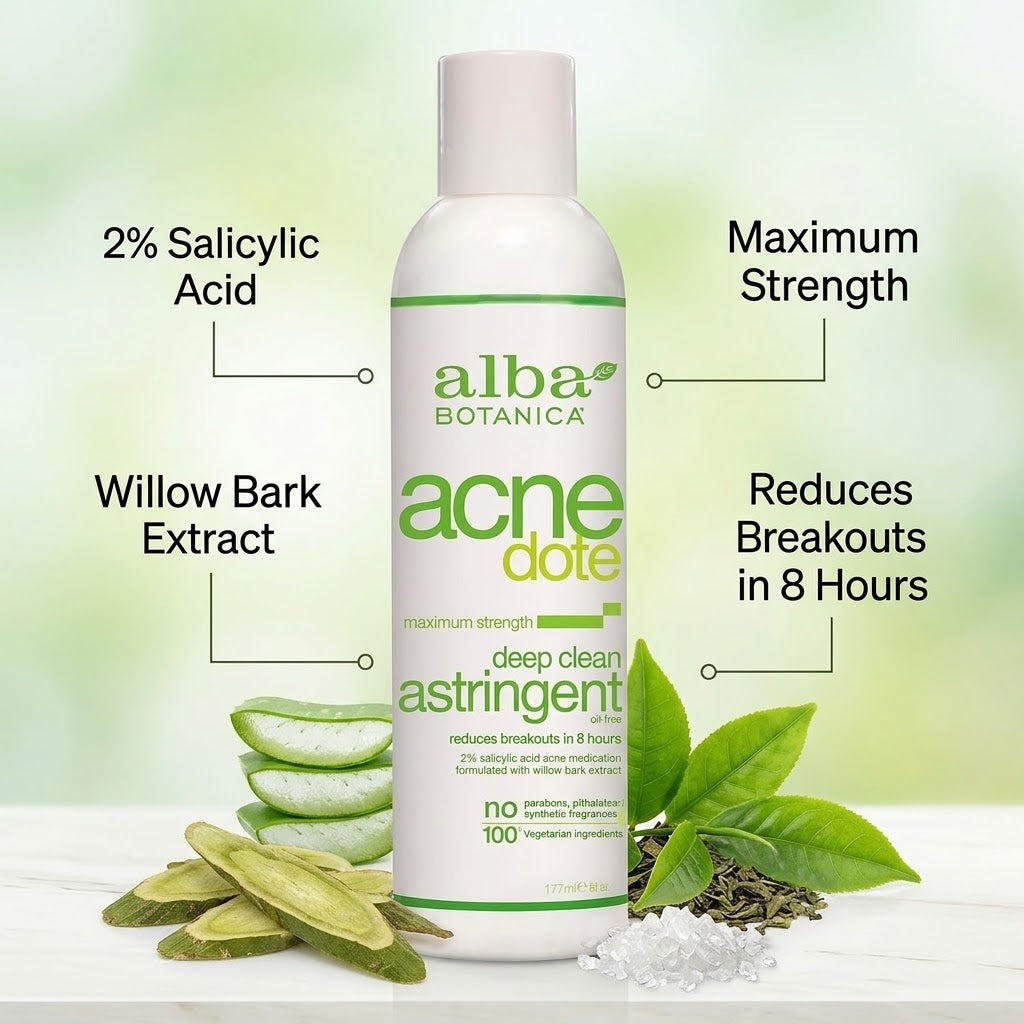Alba Botanica Natural Acnedote Deep Clean Astringent, 6 oz (Pack of 2) Alba Botanica