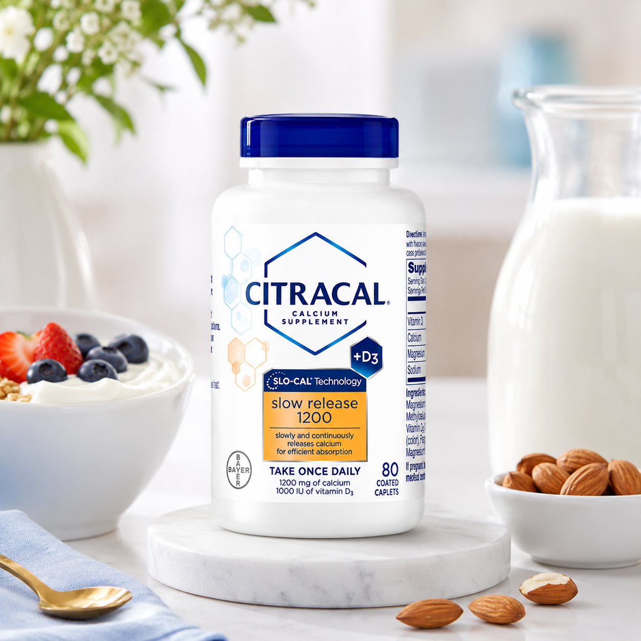 Citracal Calcium + D Slow Release 1200 Tablets 80 Tablets (Pack of 4)