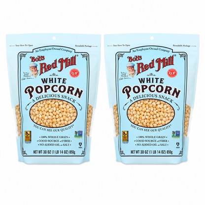 Bob's Red Mill Whole White Popcorn Resealable 30 Ounce (Pack of 2)