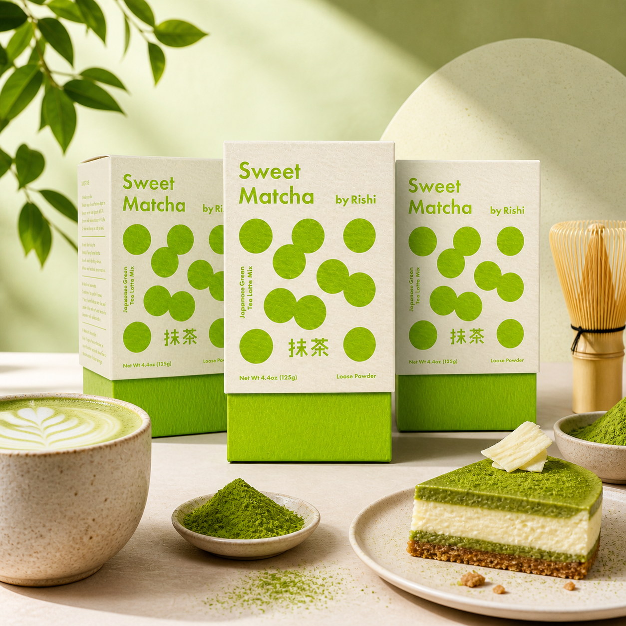 Rishi Tea Sweet Matcha Japanese Green Tea Powder Naturally Sweet Certified Kosher Makes 10 Lattes Each 4.4 oz