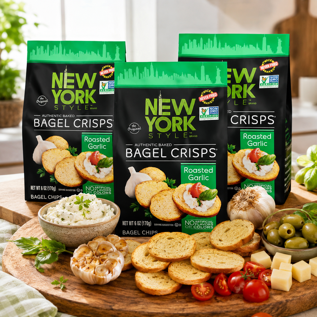 New York Style Garlic Bagel Crisps 7.2 oz New York Style