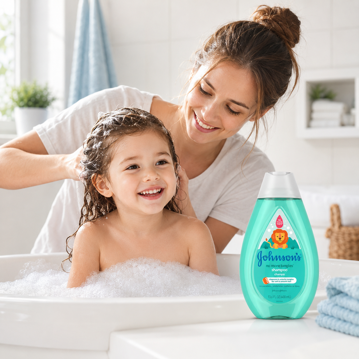 Johnson's No More Tangles Detangling Shampoo for Toddlers and Kids, Gentle No More Tears Formula, Hypoallergenic and Free of Parabens, Phthalates, Sulfates and Dyes, 13.6 fl. oz (Pack of 3)
