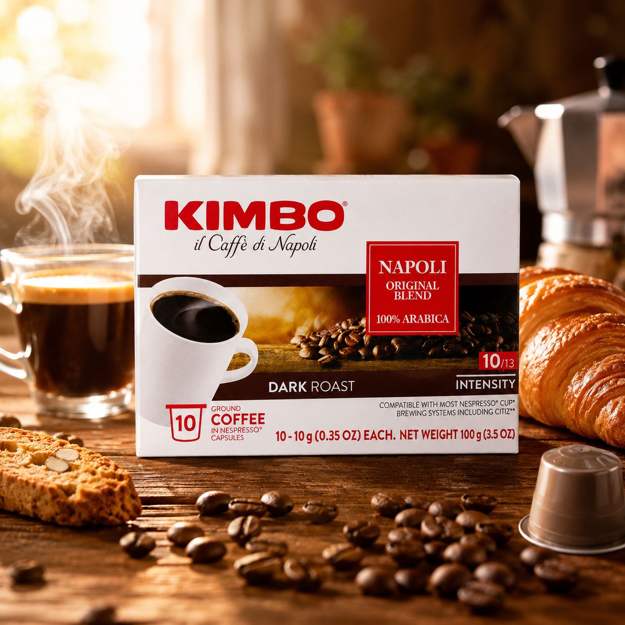KIMBO Espresso Napoli Dark Roast Keurig K-Cups Blended and Roasted in Italy 0.35 oz
