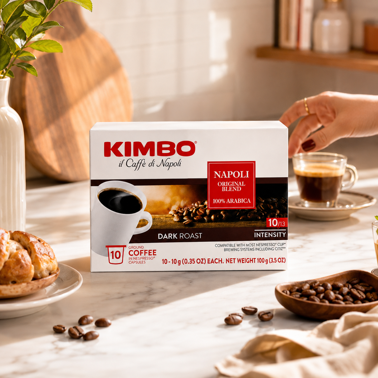 KIMBO Espresso Napoli Dark Roast Keurig K-Cups Blended and Roasted in Italy 0.35 oz