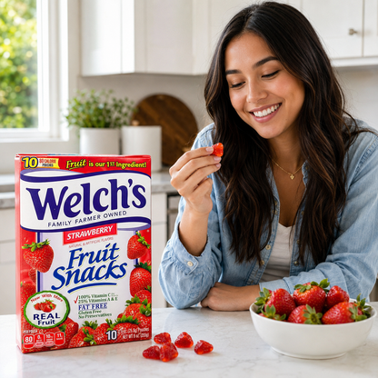 Welch's Strawberry Flavor Fruit Snacks 10 Pouches (2 packs)