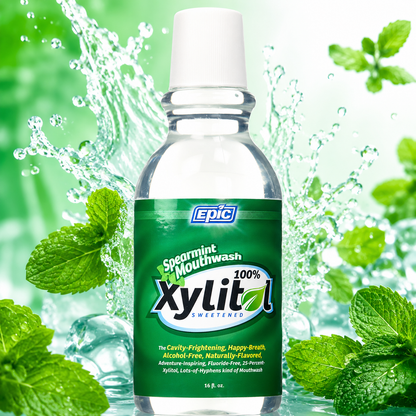 Epic Xylitol Spearmint Flavored Mouthwash 16 oz