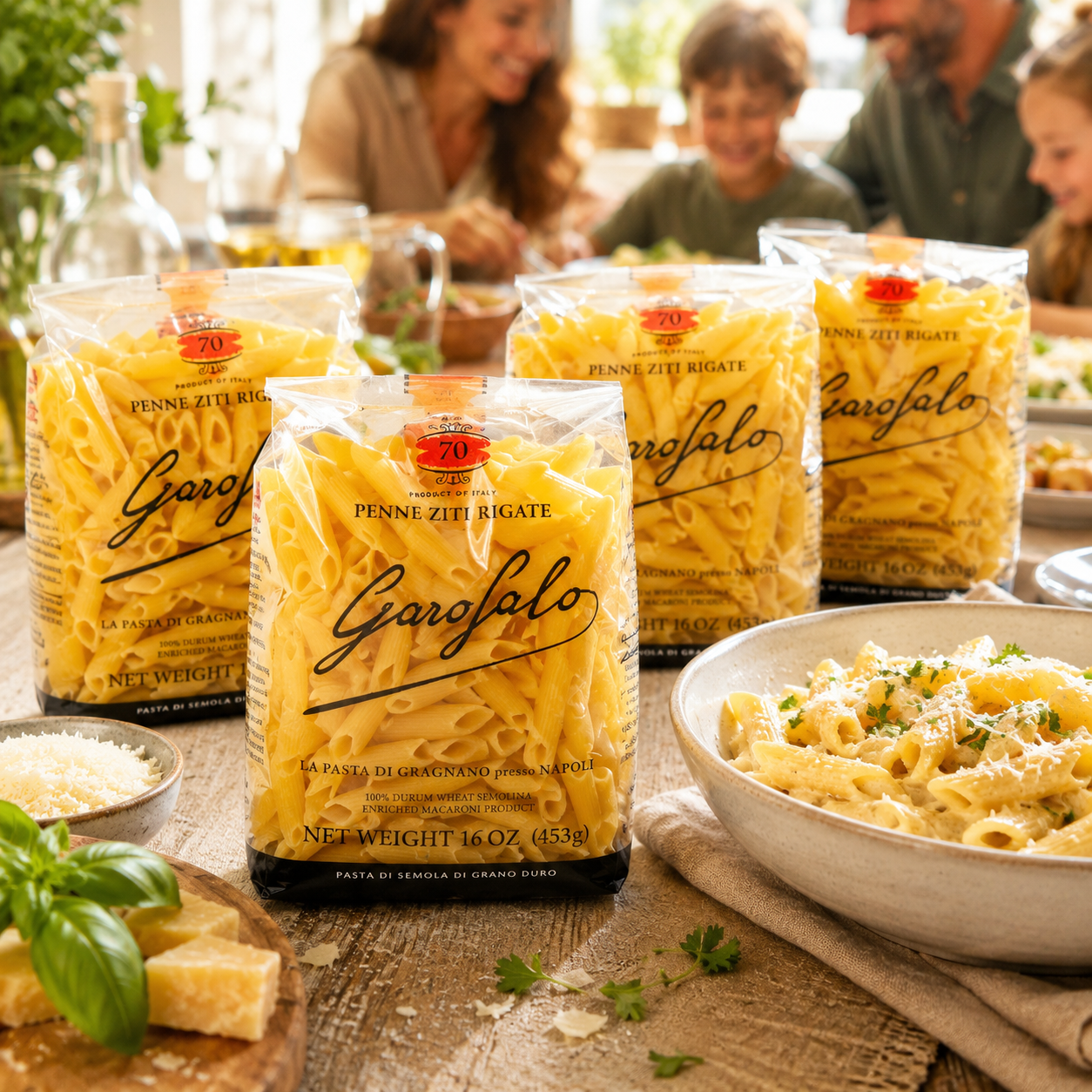 GAROFALO Premium Durum Wheat Semolina Penne Rigate Pasta Italian Made Bronze-Drawn Al-Dente One-Ingredient Pasta