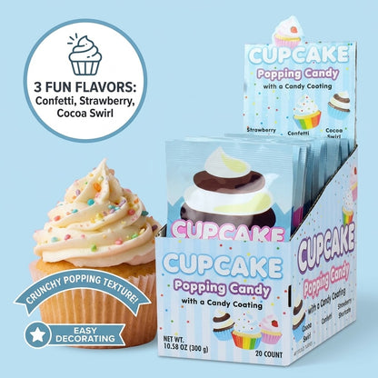 Koko's Cupcake Popping Candy with Candy Coating, 0.53 oz, 20 Count Box Koko's