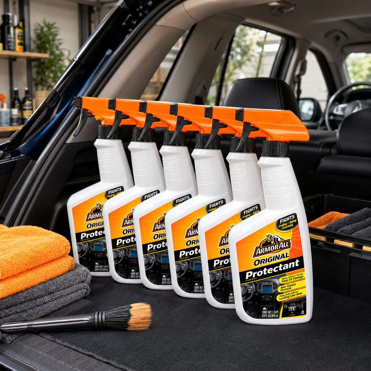 Armor All Interior Car Cleaner Spray Bottle, Protectant Cleaning for Cars, Truck, Motorcycle, 28 Fl Oz, (Pack of 6)