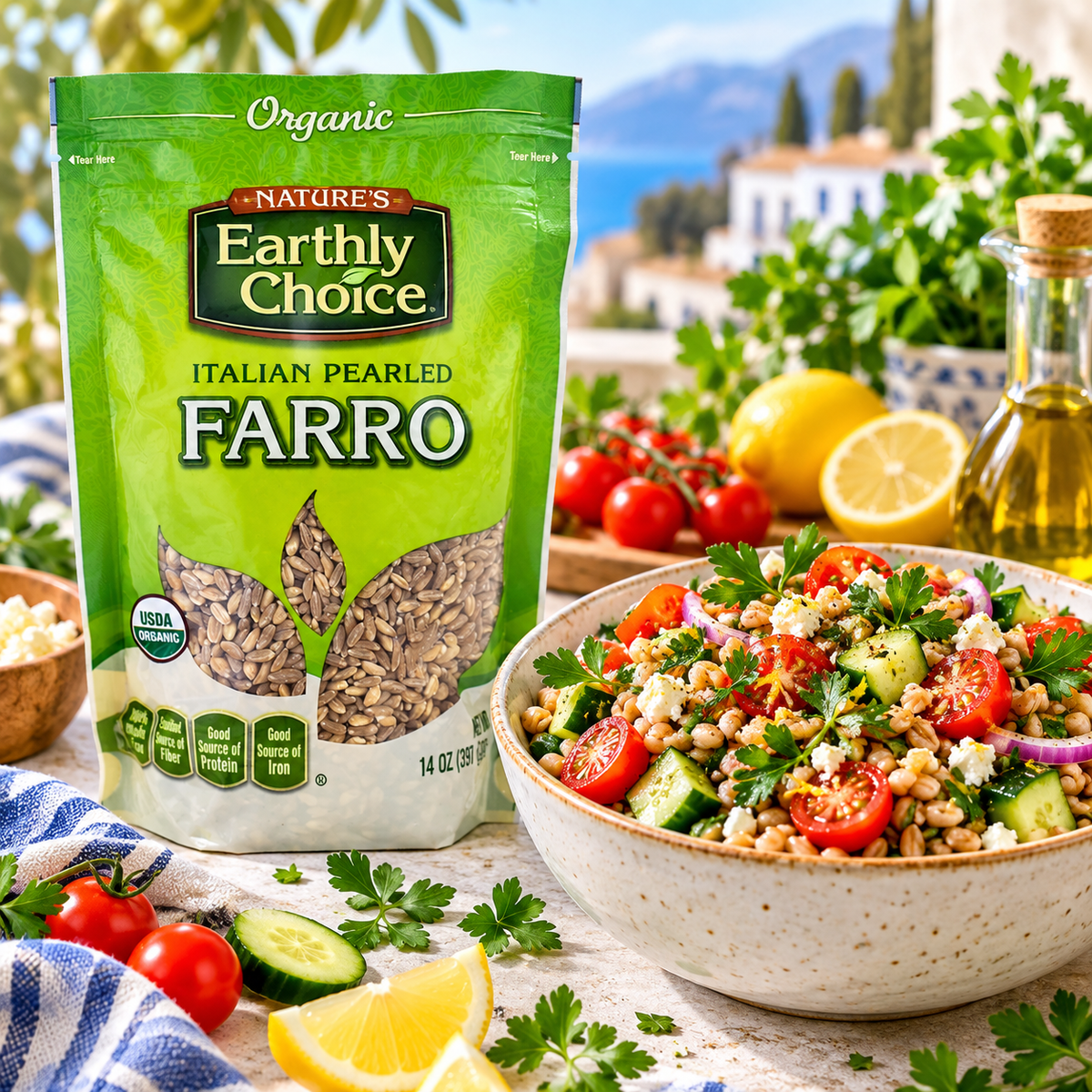 Earthly Delights Farro, Italian, Organic, 14-Ounce (Pack of 3) Earthly Delights