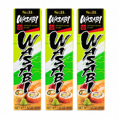S&B Prepared Wasabi Paste In Tube 3 Packs 1.52 oz