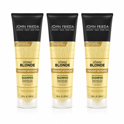 John Frieda sheer blonde Highlight Activating Enhancing Shampoo For Lighter Blondes 8.45 oz (Pack of 3)