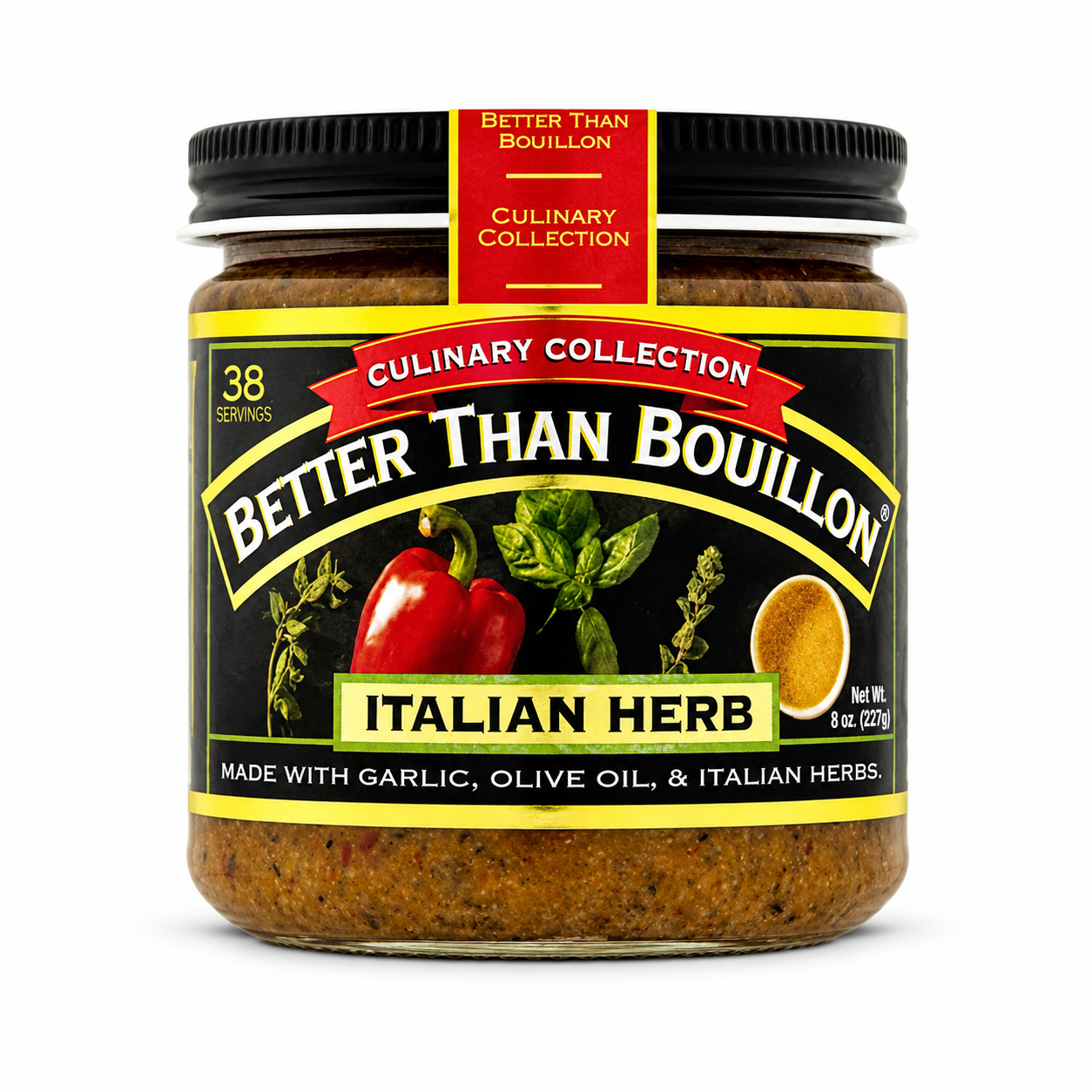 Better Than Bouillon Culinary Collection Base, Italian Herb Base, Contains 38 Servings Per Jar, 8 oz Glass Jar