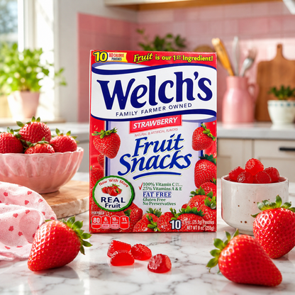 Welch's Strawberry Flavor Fruit Snacks 10 Pouches (2 packs)