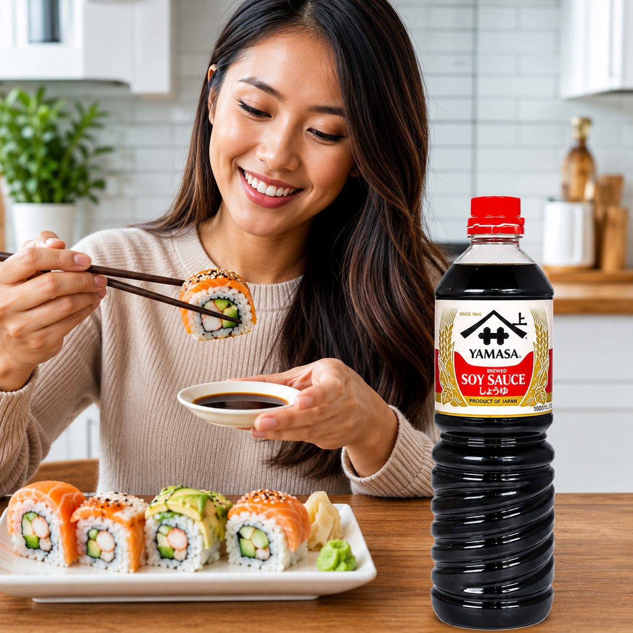 Yamasa Soy Sauce Naturally Brewed Preservative Free 34 fl. oz. Japan Imported