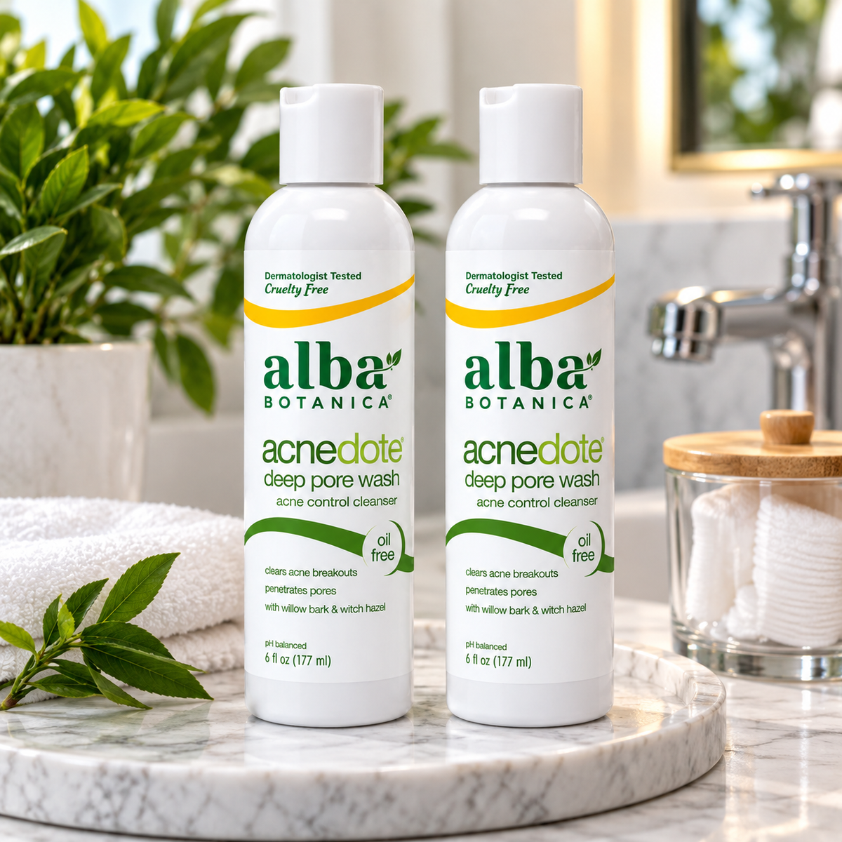 Alba Botanica Natural Acnedote Deep Pore Wash, 6 oz (Pack of 2) Alba Botanica