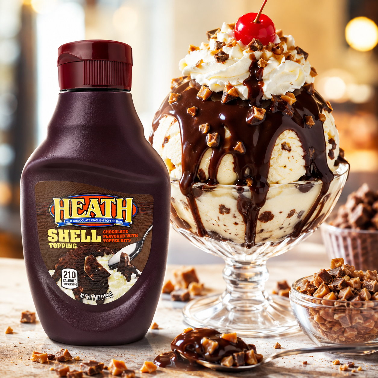 Heath Shell Topping 7 oz Bottle