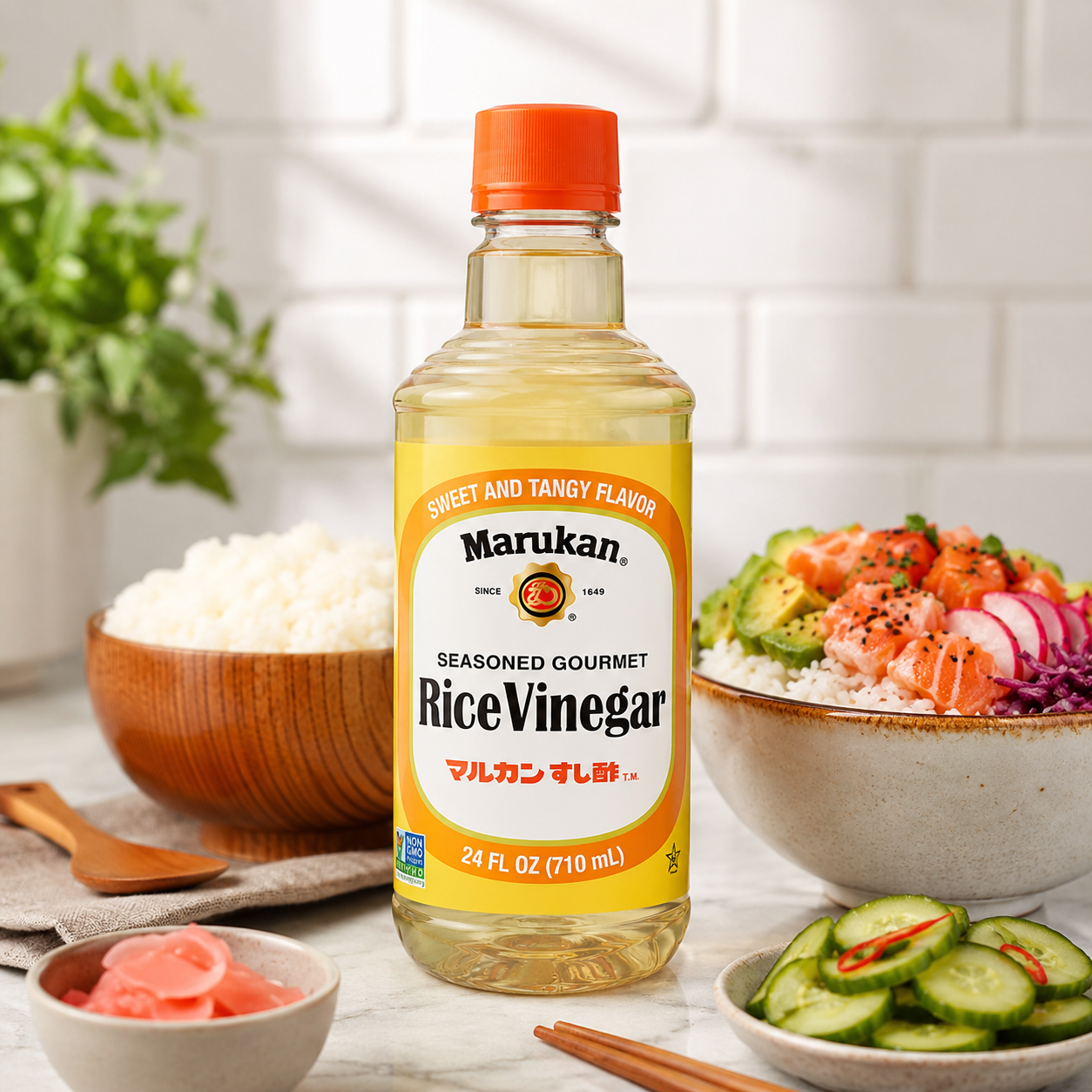 Marukan Seasoned Gourmet Rice Vinegar PET Bottle 24 oz