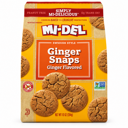 MI-DEL Ginger Snaps Cookies, Non-GMO, 0g Trans Fat MI-DEL