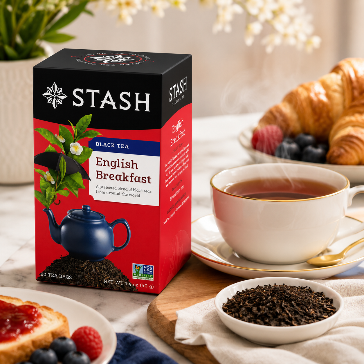 Stash Tea English Breakfast Tea, 20 Count (Pack of 6)