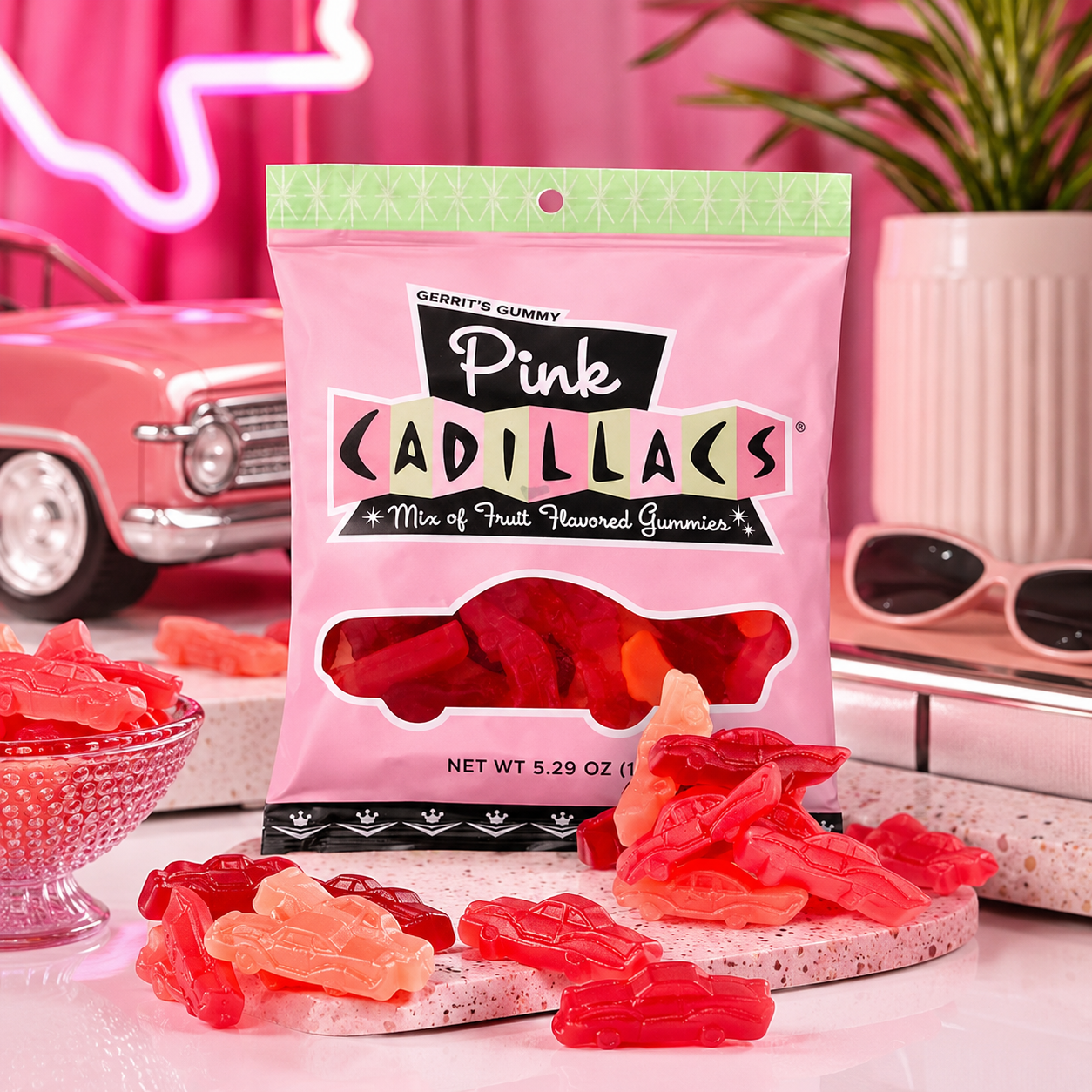 Gerrit's Gummy Pink Cadillacs, 5.2 Ounces