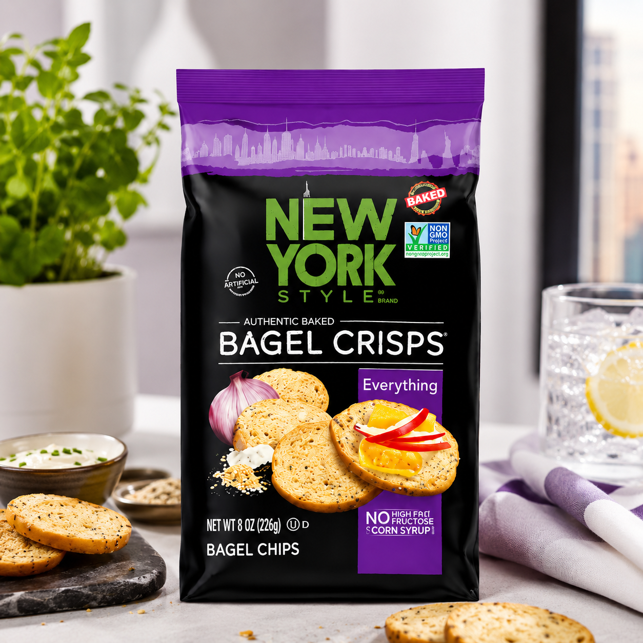 New York Style Bagel Crisps Everything 6 Ounce (Pack of 3)
