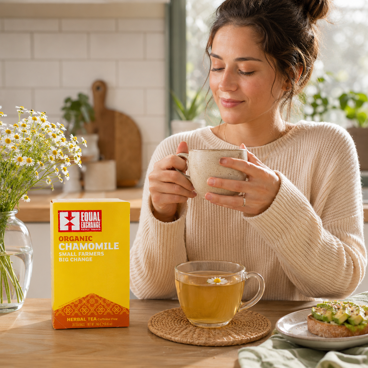 Equal Exchange Organic Herbal Tea Caffeine Free Chamomile 20 Tea Bags