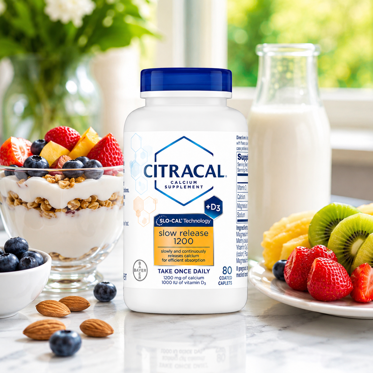 Citracal Calcium + D Slow Release 1200 Tablets 80 Tablets (Pack of 4)