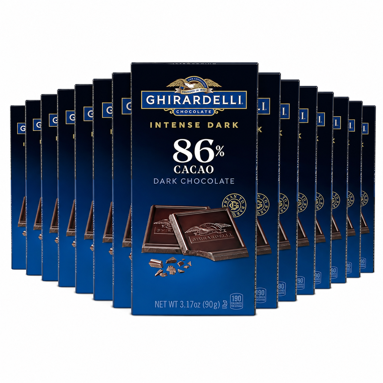 GHIRARDELLI INTENSE DARK Chocolate Bar, 86% Cacao, 3.17 Oz Bar (Pack of 12)