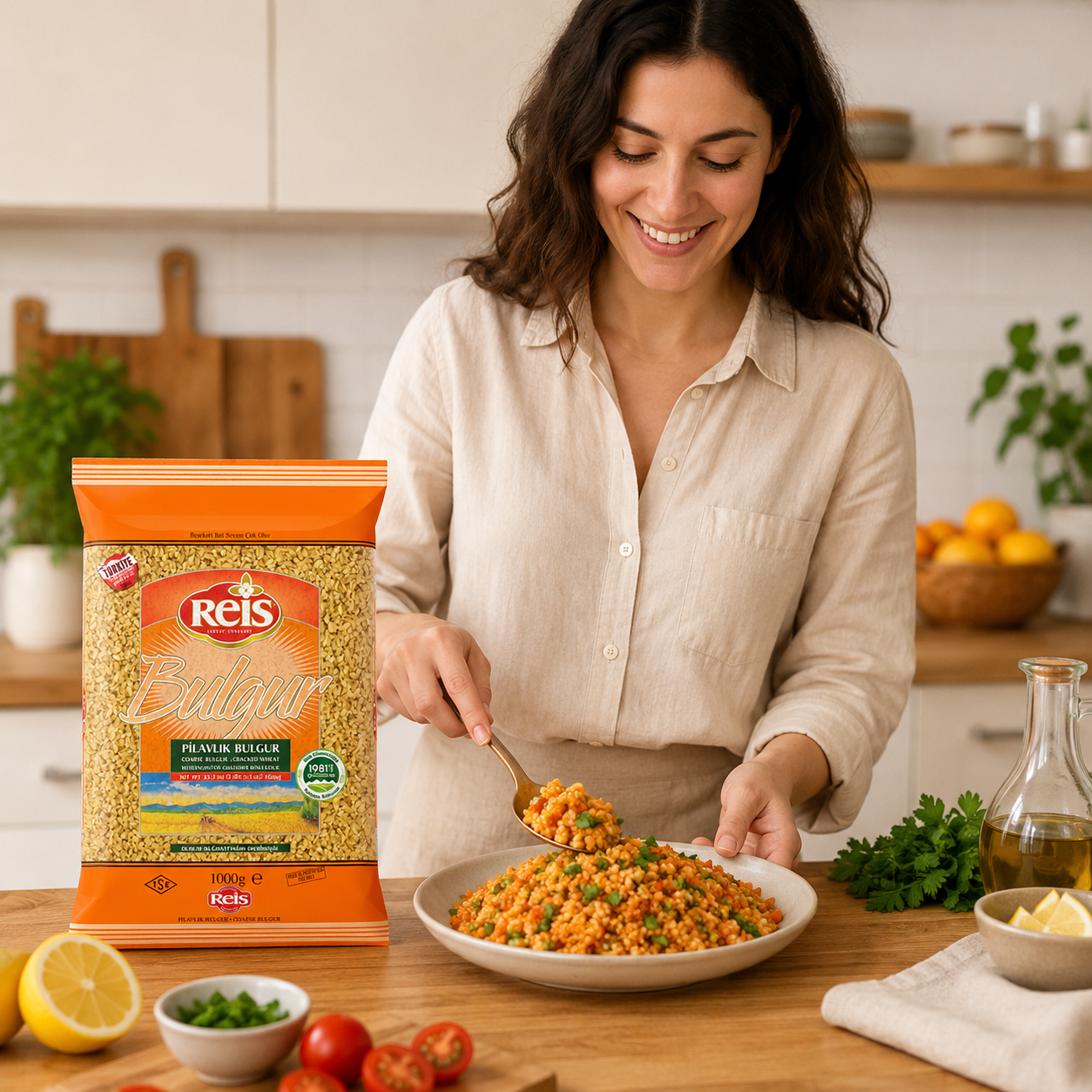 Reis Coarse Bulgur Wheat Berries Whole Grain Vegan Halal High Fiber & Protein for Pilafs Meals & Soups 2.2 Lb