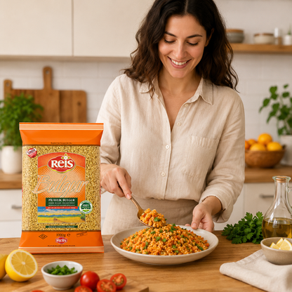 Reis Coarse Bulgur Wheat Berries Whole Grain Vegan Halal High Fiber & Protein for Pilafs Meals & Soups 2.2 Lb