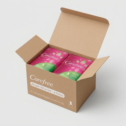 Carefree Original Regular Fresh Scent - 20 Liners (Pack of 4) Carefree