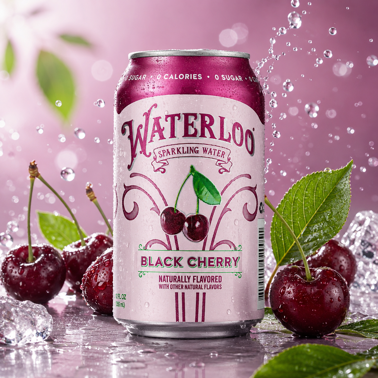 Waterloo Sparkling Water Black Cherry 12 Fl Oz