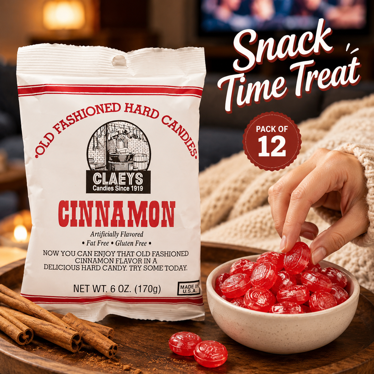 Claeys Old Fashioned Cinnamon Candy 6 oz Bags