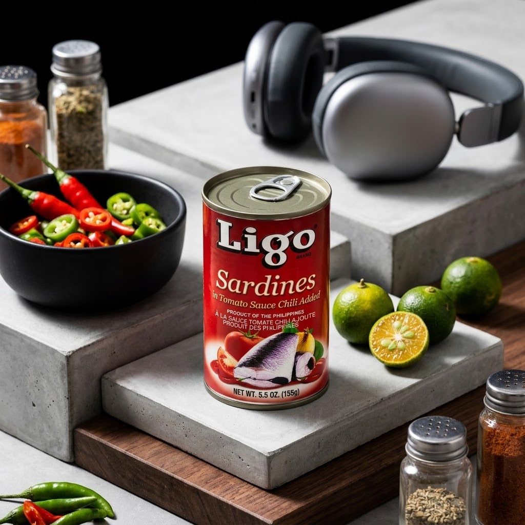 Ligo Sardines in Tomato Sauce with Chili, Spicy, 5.5 oz (Pack of 6) Ligo