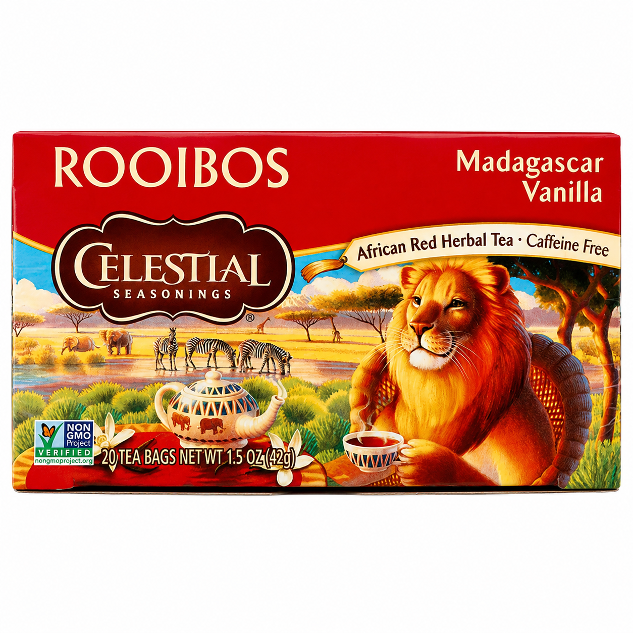 Celestial Seasonings Madagascar Vanilla Red Tea 20 Count  Tea Bags (Pack of 20)