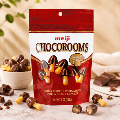 Meiji Chocorooms Bag 5 oz each (2 Items Per Order)