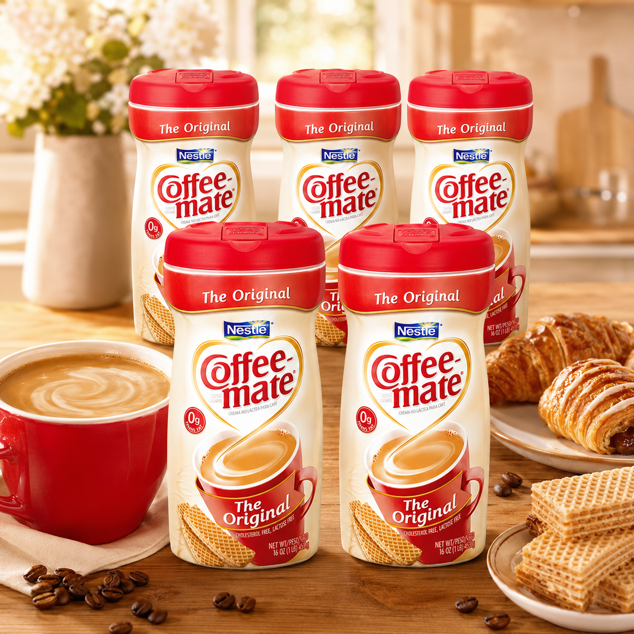Nestle Coffee-mate Powdered Coffee Creamer Original Non-Dairy 16-Ounce Container (Pack of 6)