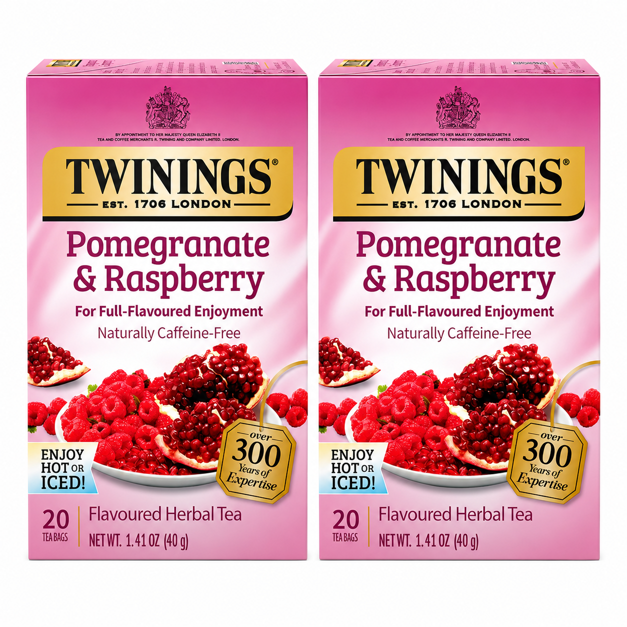 Twinings Herbal Tea Pomegranate & Raspberry Caffeine-Free 20 ct Tea Bags