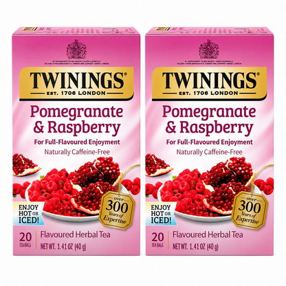 Twinings Herbal Tea Pomegranate & Raspberry Caffeine-Free 20 ct Tea Bags